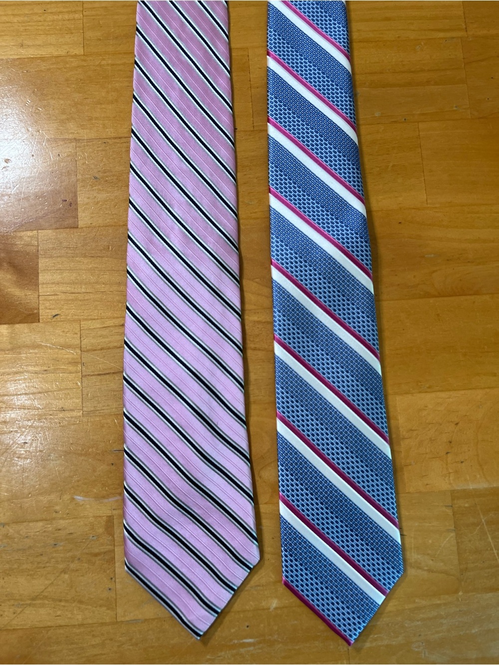Men’s Tie Lot Chaps Pronto Uomo Pink Blue Striped Dress Neckties Bundle